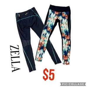 Pick 3/$15 Zella xs leggings Navy back/colorful front